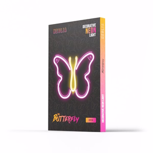 Neon LED valo BUTTERFLY vaaleanpunainen NNE03 Neolia