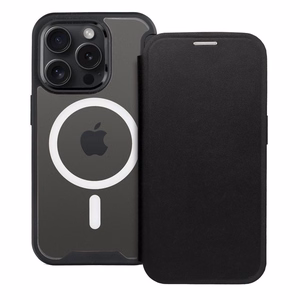 Flip case for iPhone 16 Smart Mag compatible with MagSafe black