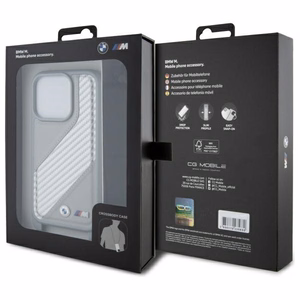 BMW M Edition Carbon Stripe & hihna suojakuori iPhone 16 Pro Max:lle - harmaa