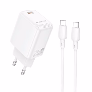 Borofone Seinälaturi BN26 Fuente - Type C - PD 20W Type C - Type C -kaapelilla valkoinen