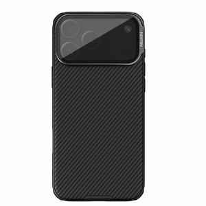 Nillkin CamShield Prop -magneettisuojakuori iPhone 17 Pro Max / iPhone 18 Pro Max -puhelimelle, musta, läpinäkyvällä linssinsuojuksella varustettu versio