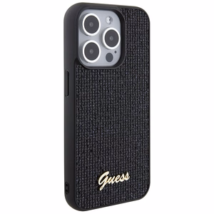 Guess Disco Metal Script Suojakuori iPhone 15 Pro:lle - musta