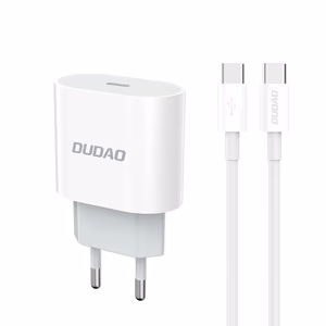 Dudao A14EUC PD 20W USB-C seinälaturi kaapelilla - valkoinen