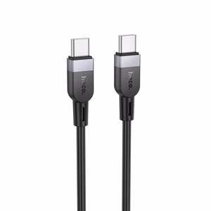 Silikonikaapeli USB-C – USB-C Hoco 3A 60W 3 m X109, musta