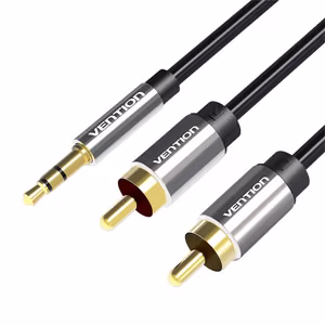 Äänikaapeli 2xRCA - 3.5mm Vention BCFBD 0.5m (musta)