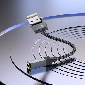 Adapter AUX USB A (male) to Jack 3,5 mm (female) Hoco UPA32D black
