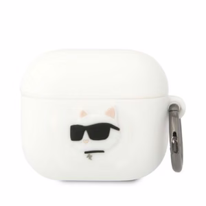 Karl Lagerfeld KLA3RUNCHH AirPods 3 Suojakuori valkoinen/valkoinen Silikoninen Choupette Head 3D