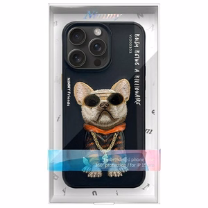 Nimmy Glasses Cool Dog Suojakuori iPhone 15 Pro:lle - musta