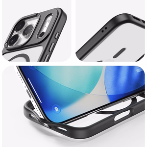 Rock Guard Lens Protection Series Magneettinen Suojakuori iPhone 17 Air:lle läpinäkyvä-musta