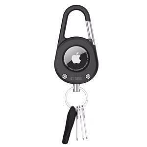 Tech-Protect Slidelock Carabiner Keychain Case for Apple AirTag 1/2 - Black