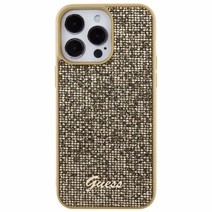 Guess Disco Metal Script Suojakuori iPhone 15 Pro Max:lle - kultainen