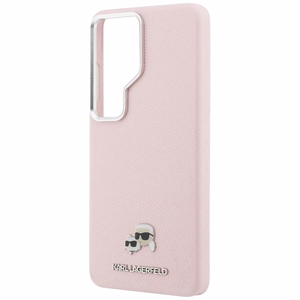 Karl Lagerfeld Suojakuori Saffiano KC Metal Logo MagSafe Samsung Galaxy S26 Ultra:lle vaaleanpunainen