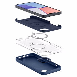 Spigen Silicone Fit Mag Case with MagSafe for iPhone 14 Plus - Blue