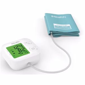iHealth Track KN-550BT valkoinen/sininen Verenpaineen mittaus (systolinen ja diastolinen), Sykkeen mittaus 4 Langaton Bluetooth-yhteys Automaattinen Paino 438 g