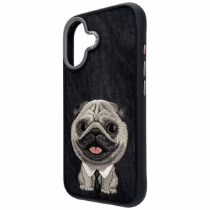 NIMMY suojakuori BIG EYED PET 2.0 Koira iPhone 17:lle musta