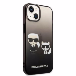 Karl Lagerfeld KLHCP14STGKCK iPhone 14 6.1 kovakuori musta / musta Gradient Ikonik Karl & Choupette