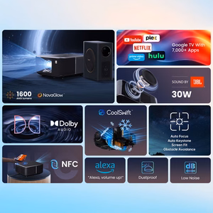 Yaber K3 Pro LCD FullHD 1080p Multimediaprojektori JBL Kaiuttimilla ja Subwooferilla - Musta