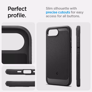 Spigen Rugged Armor Mag MagSafe Suojakuori iPhone 16E:lle - Mattamusta