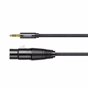 Ugreen audiokaapeli 3,5mm minijack (uros) - XLR (naaras) 1m musta (AV182)