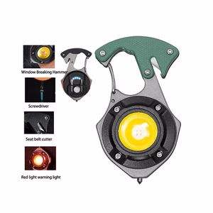 Mini LED-taskulamppu avaimenperä W5143 Type C 2 ruuvimeisselillä vihreä