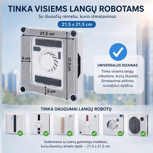 Vara neliönmuotoinen mikrokuituliina ikkunanpuhdistusroboteille, 5 kpl