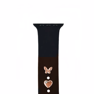 Pin Charms set for watch straps butterfly rose gold