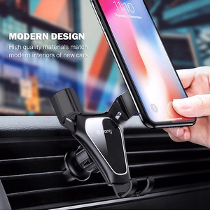 Crong Gravity Auto-Clip painovoimatoiminen autopuhelinpidike 4.7–6.5" puhelimille, musta