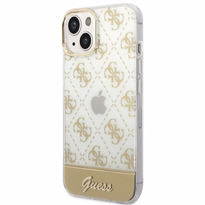 Guess GUHCP14MHG4MHG iPhone 14 Plus 6.7 "kulta / kultainen kovakotelo 4G kuvio Script