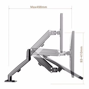 Maclean MC-860N -monitoriteline kaasujousiella, 13"–27", 8 kg, musta