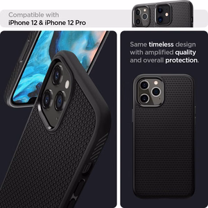 Spigen Liquid Air -kotelo iPhone 12 / iPhone 12 Pro - Matta musta