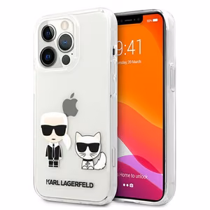 Karl Lagerfeld Transparent Karl & Choupette Suojakuori iPhone 13 Pro / 13 läpinäkyvä