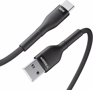 Kaapeli USB A Type C VEGER PD 11V 6A 66W AC04 1,2 m musta