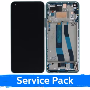 LCD-näyttö, yhteensopiva Xiaomi Mi 11 Lite 4G (Lite 5G / Lite 5G NE) kanssa, kehyksellä / Mint Green / (Service Pack)