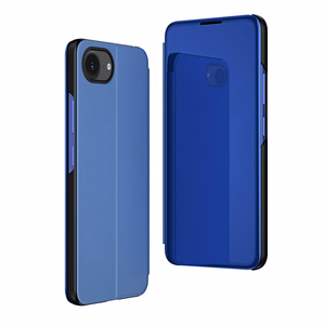 Clear View Case iPhone 16e / 17e:lle läppäkannella - sininen
