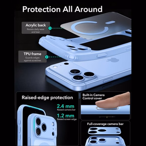 ESR Classic Hybrid MagSafe suojakuori malleille iPhone 18 Pro Max / 17 Pro Max, vaaleansininen