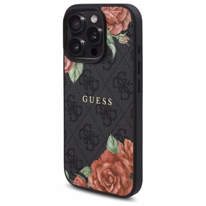 Guess GUHMP16XP4ROPEMCK iPhone 16 Pro Max 6.9" Musta/Musta Kova Suojakuori 4G Flowers Print MagSafe