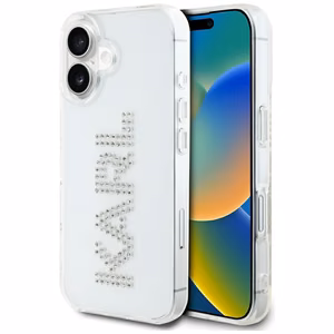 Karl Lagerfeld IML Rhinestones Logo iPhone 16 Suojakuori - Läpinäkyvä