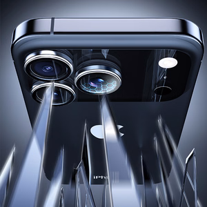 Rock Tempered glass Pure Series Camera Lens on camera for Iphone 17 (lens 2 pieces) black