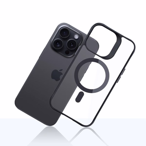 3mk Satin Armor MagCase MagSafe:lla iPhone 15 Pro Max:lle - kirkas mustalla kehyksellä