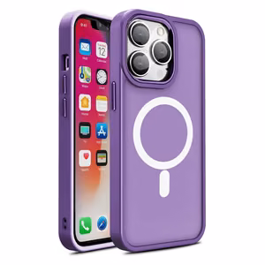 Magneettinen värikäs mattasuojakuori iPhone 15 Plus:lle - violetti