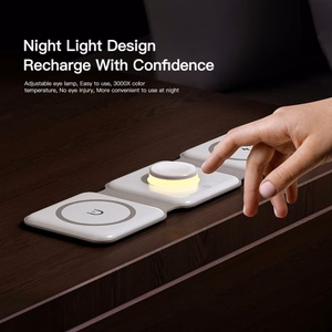 Wireless Charger Essager "Nuo 3in1" White 15W (iPhone / Apple Watch / Airpods / Night Lamp)