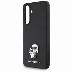 Karl Lagerfeld Saffiano -suojakuori K&C-metallilogolla Samsung Galaxy A56 - musta