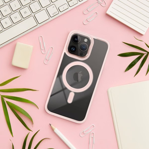 Suojakuori iPhone 14 PRO MAX:lle Color Edge Mag Cover yhteensopiva MagSafe vaaleanpunainen