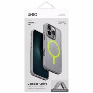 Uniq Combat Active Magclick Lataus Suojakuori iPhone 16 Pro:lle - Harmaa