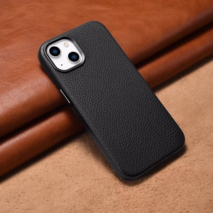 iCarer Litchi Premium Nahkakotelo iPhone 14 Plus Magneettinen nahkakotelo MagSafe musta (WMI14220711-BK)