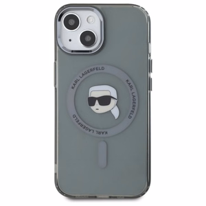 Karl Lagerfeld KLHMP15SHLSKIK iPhone 15 6.1" musta/musta kovakuori IML Metal Karl Head MagSafe