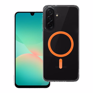 Suojakuori Samsung A56:lle Drop Glue Colorful Ring Mag Cover MagSafe-yhteensopiva oranssi