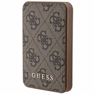 Guess Powerbank 15W GUPB5LP4GEGW 5000mAh ruskea/ruskea 4G Nahka Metalli Logo