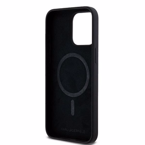 KARL LAGERFELD Suojakuori IPHONE 15 Pro Max yhteensopiva MagSafe KLHMP15XSCMKCRHK (Silicone KC Body Ring) musta