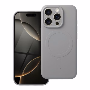 Silikoninen Mag Cover iPhone 16 PRO:lle yhteensopiva MagSafen kanssa titaani